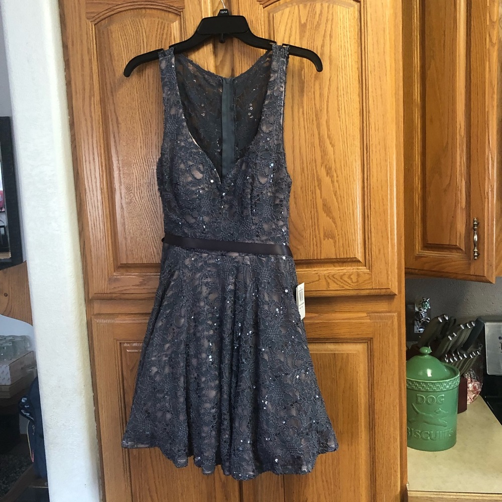 Grey/Rose Laced dress